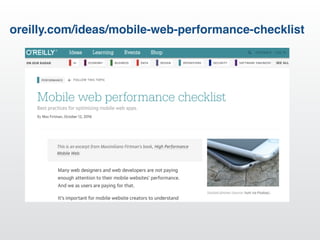 oreilly.com/ideas/mobile-web-performance-checklist
 