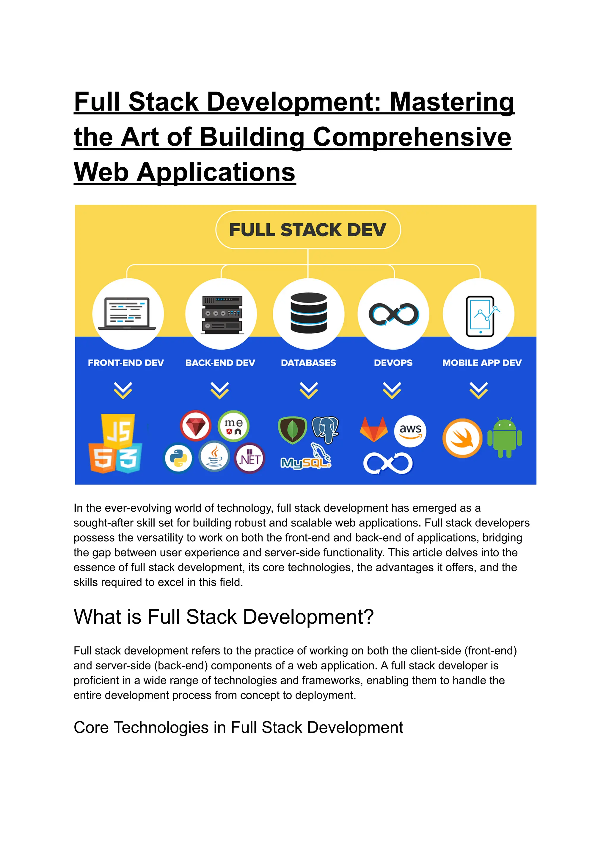 Full Stack Development: Mastering the Art of Building Comprehensive Web ...
