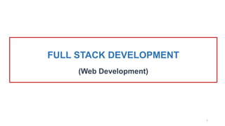 FULL STACK DEVELOPMENT
(Web Development)
1
 