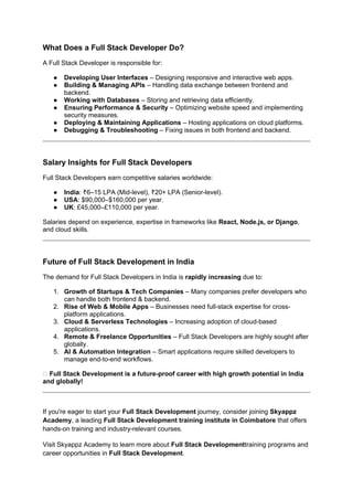 Full Stack Development training institute in coimbatore_skyappz ...