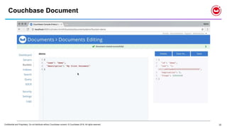 Confidential and Proprietary. Do not distribute without Couchbase consent. © Couchbase 2018. All rights reserved. 22
Couchbase Document
 