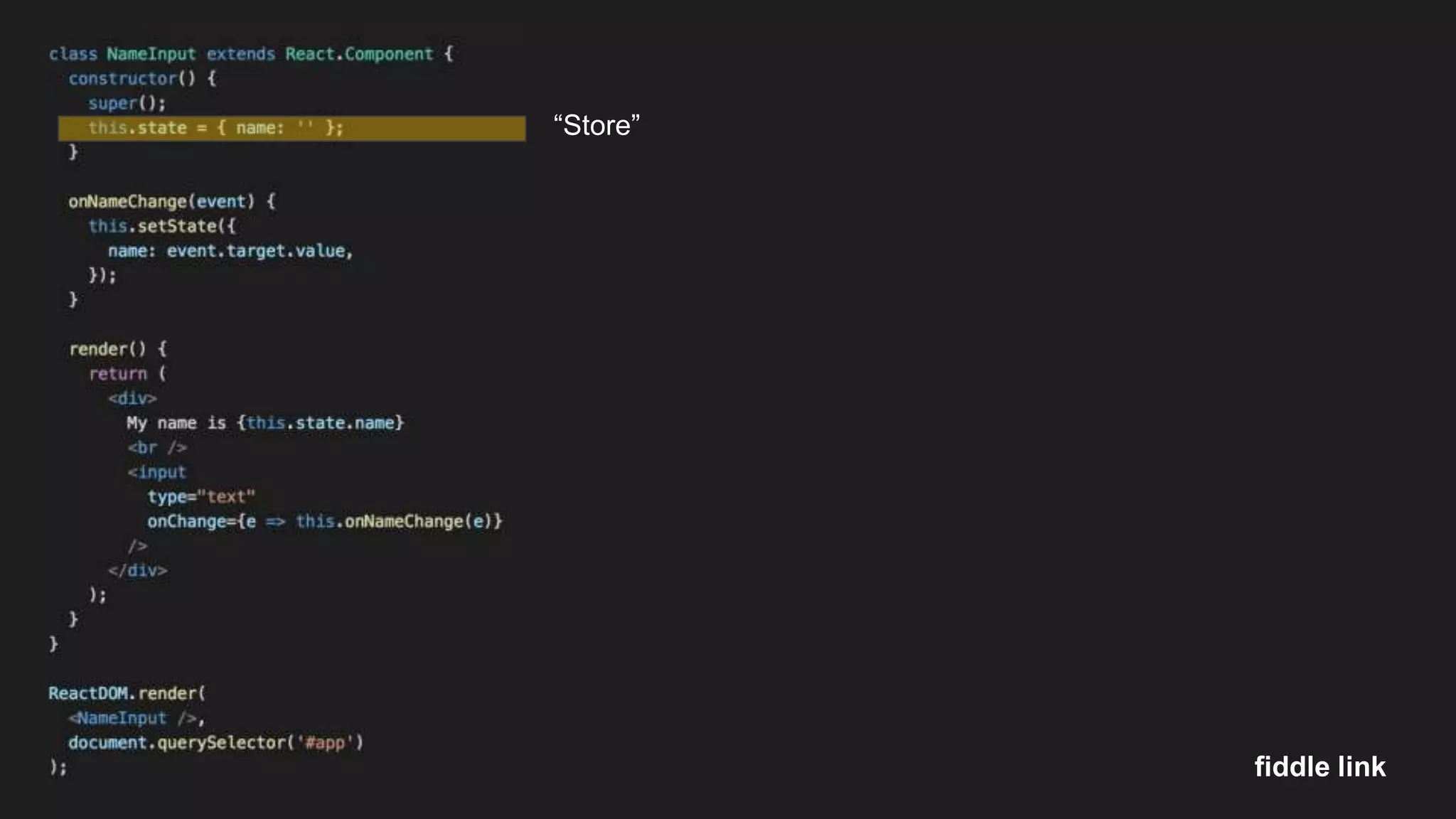 fiddle link “Store” 