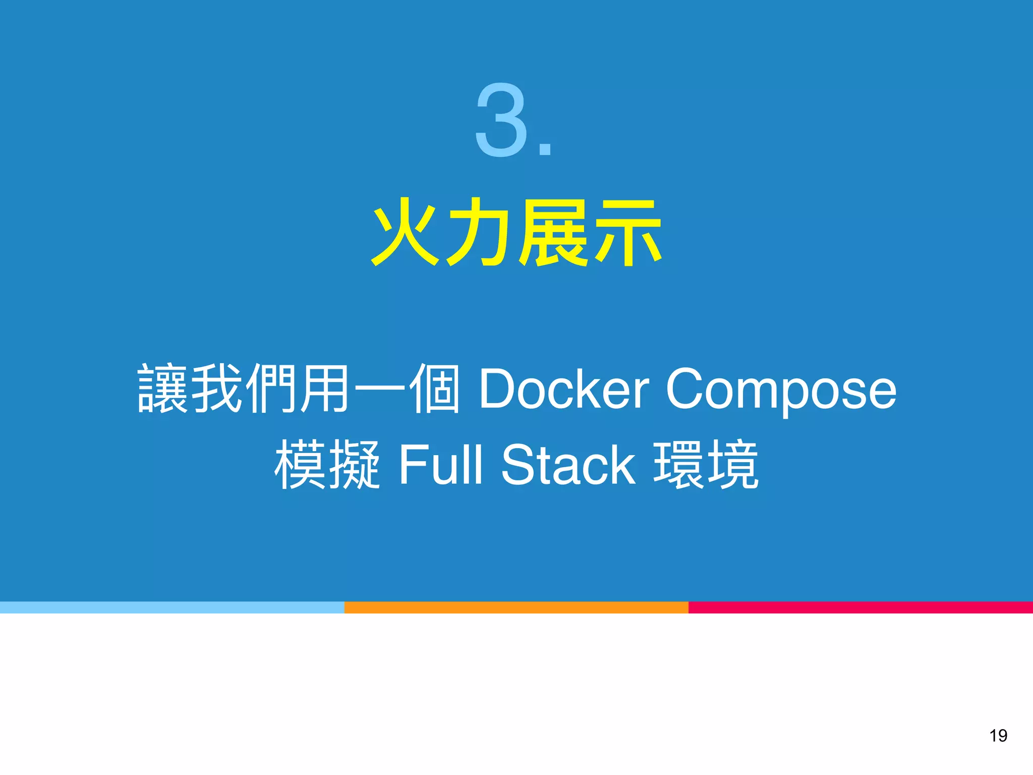 19
3.
Docker Compose
Full Stack
 