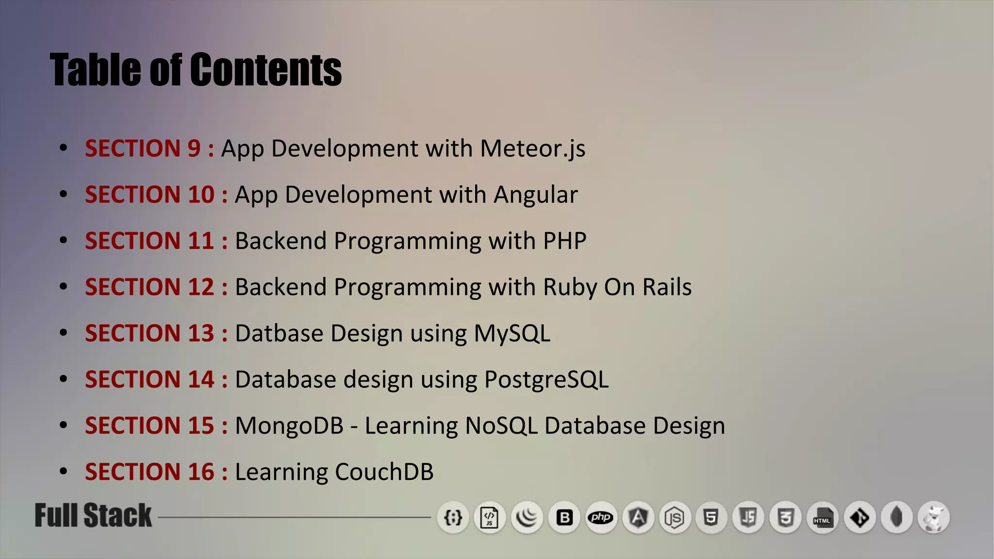 The Full Stack Web Development | ODP