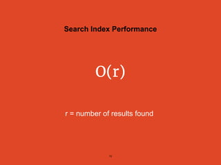 74
Database Search Engine
O(n)
text search
O(r)
text search (where r <= n)
Poor quality High quality
 