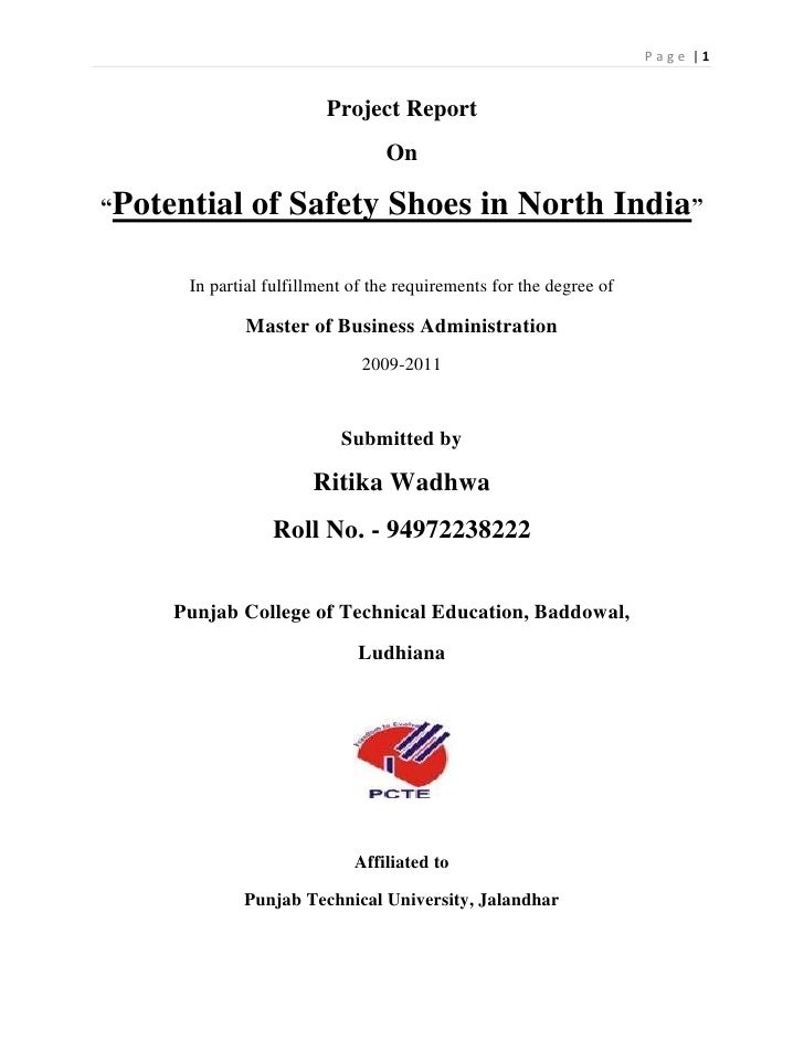 project report on footwear company pdf