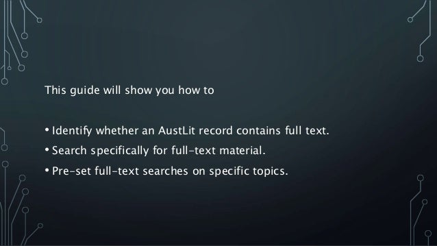 Finding Full Text on AustLit Slide 3