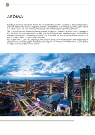 ASTANA
Nazarbayev University is located in Astana, the new capital of Kazakhstan. Described as “brash and grandiose,
and w...