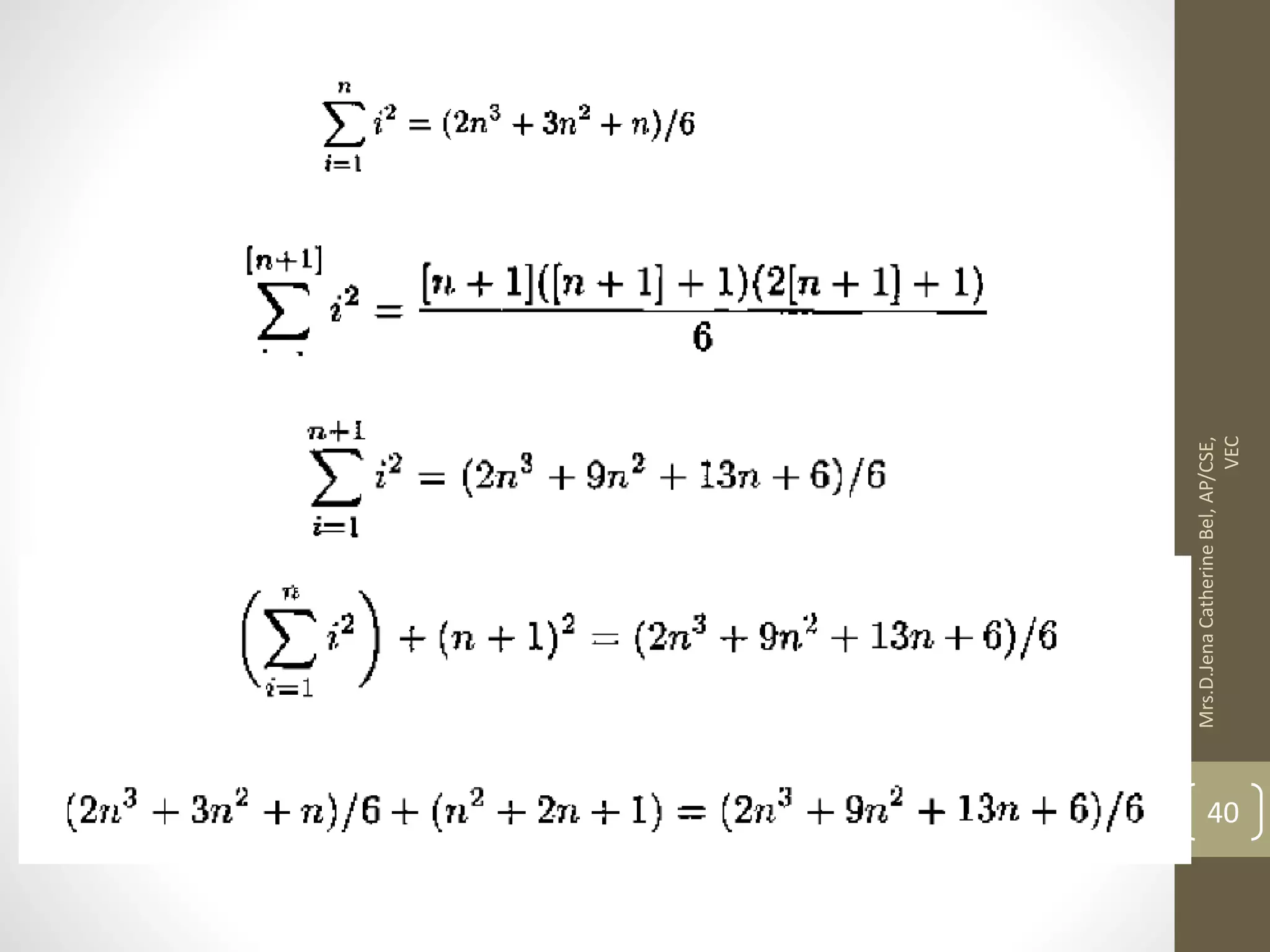 Mrs.D.Jena Catherine Bel, AP/CSE, VEC 40 