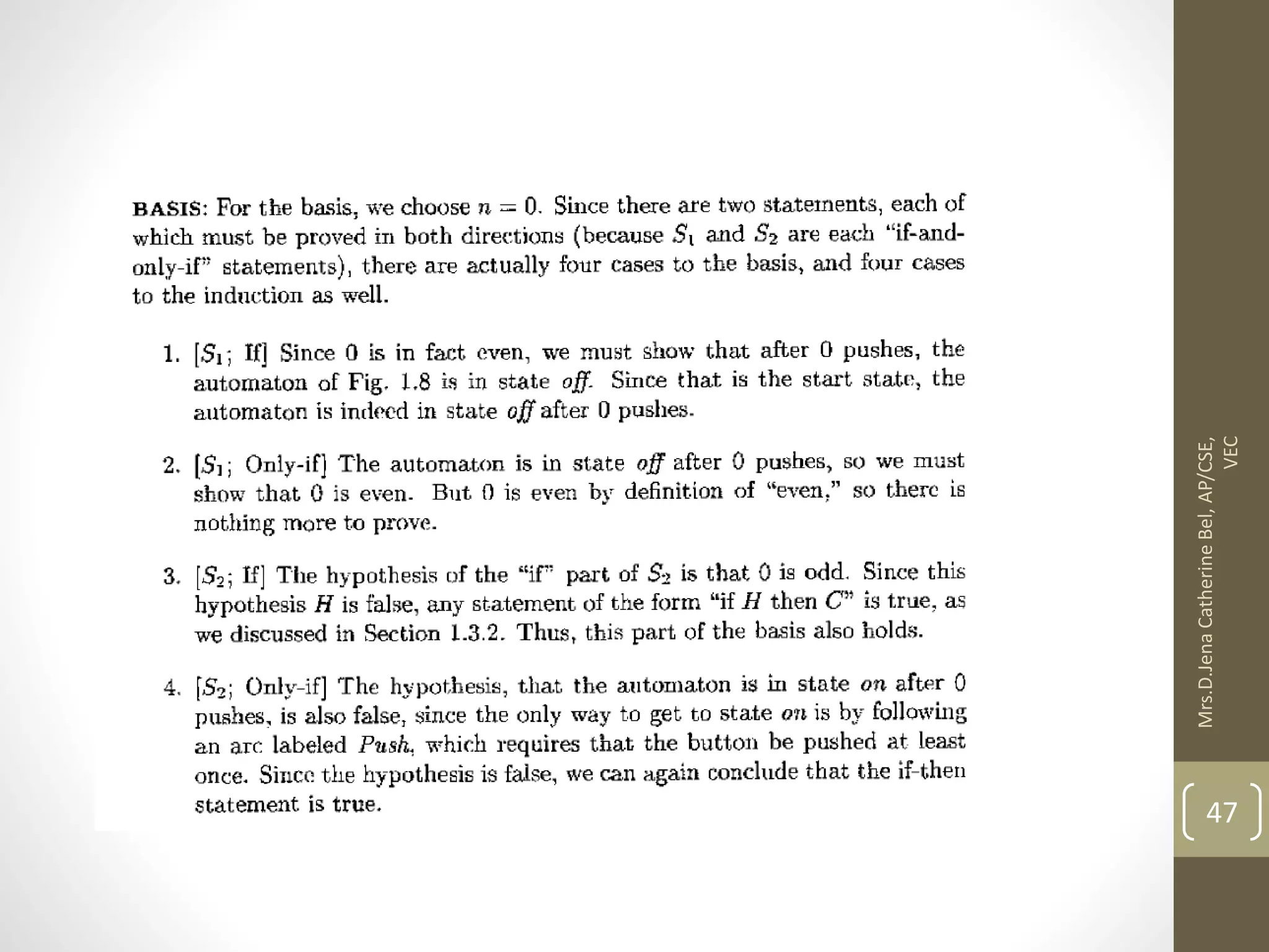 Mrs.D.Jena Catherine Bel, AP/CSE, VEC 47 