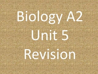 Biology A2
Unit 5
Revision

 