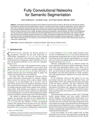 Fully Convolutional Networks for Efficient Semantic Segmentation | PDF