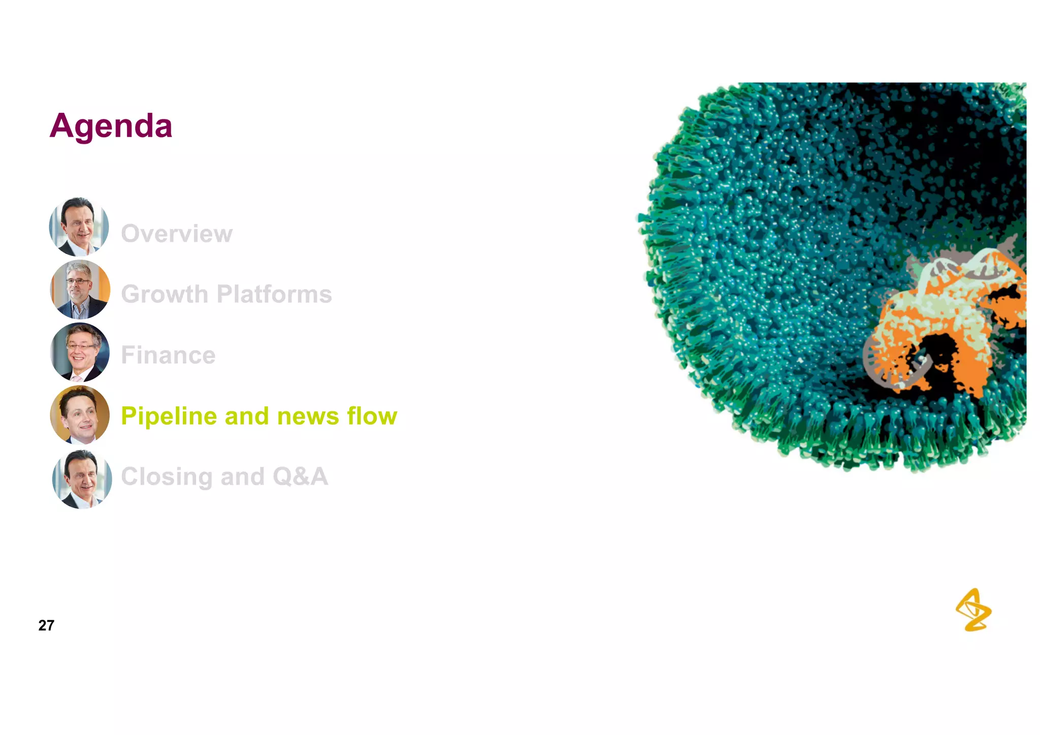 27
Agenda
Overview
Growth  Platforms
Finance
Pipeline  and  news  flow
Closing  and  Q&A
 