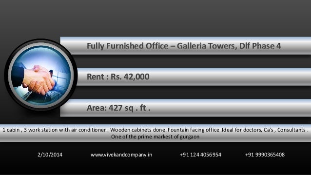 Fully Furnished It Office For Rent M G Road Golf Course Road Sohna