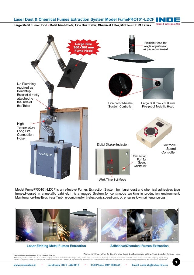 Laser Dust & Chemical Fumes Extraction System Model FumePRO101LDCF a…