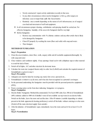 Fumigation process and hospital infection control | DOCX