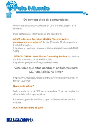 Newsletter Interna @FO - 23 de outubro