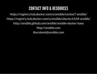 Fun with containers: Use Ansible to build Docker images | PPT