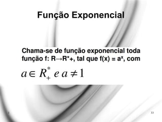 1 33
Função Exponencial
 
