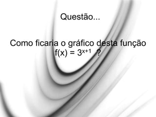Questão...
Como ficaria o gráfico desta função
f(x) = 3x+1 ?
 