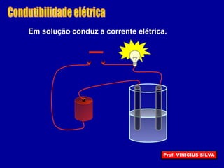 Em solução conduz a corrente elétrica.
Prof. VINICIUS SILVA
 