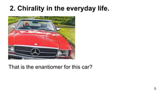 5
2. Chirality in the everyday life.
That is the enantiomer for this car?
 