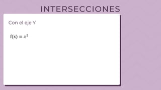 INTERSECCIONES
Con el eje Y
 