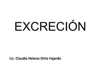 EXCRECIÓN

Lic. Claudia Helena Ortiz Fajardo
 