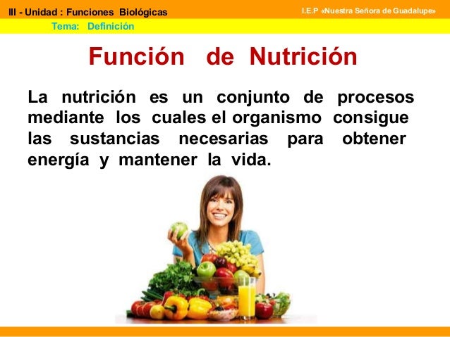 Función de nutrición