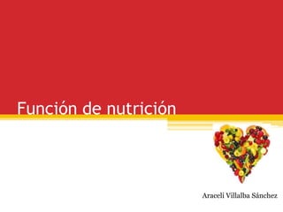 Función de nutrición
Araceli Villalba Sánchez
 