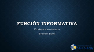 FUNCIÓN INFORMATIVA
Ecosistema de cascadas
Brandon Parra
 