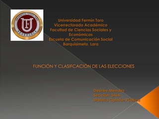 Universidad Fermín Toro
Vicerrectorado Académico
Facultad de Ciencias Sociales y
Económicas
Escuela de Comunicación Social
Barquisimeto, Lara

Desirée Méndez
Sección: SAIA
Materia Opinión Pública

 