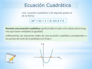 Función y ecuación cuadrática