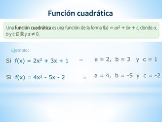 Función y ecuación cuadrática