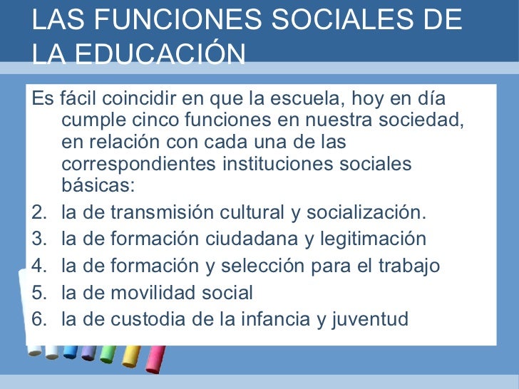 Funcion Social de la Educacion