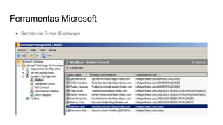Ferramentas Microsoft
● Servidor de E-mail (Exchange)
 