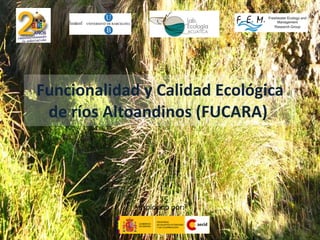 Funcionalidad y Calidad Ecol ógica de ríos Altoandinos (FUCARA)   Auspiciado por: 