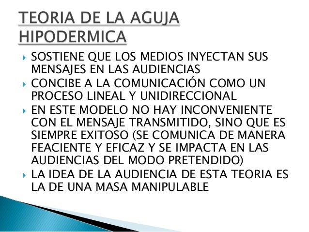 Funcionalismo, aguja hipodermica, influencia personal
