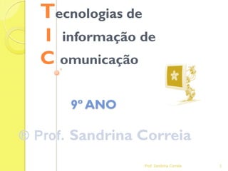 9º ANO
Tecnologias de
I informação de
C omunicação
® Prof. Sandrina Correia
1Prof. Sandrina Correia
 