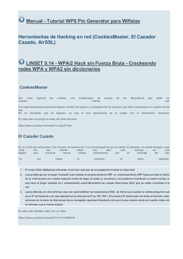 Manual basico para wifislax para