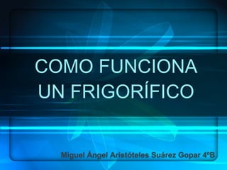 COMO FUNCIONA UN FRIGORÍFICO Miguel Ángel Aristóteles Suárez Gopar 4ºB 