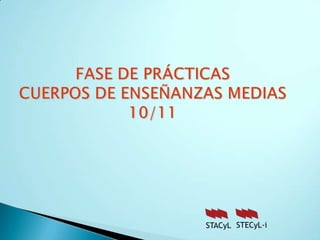 FASE DE PRÁCTICASCUERPOS DE ENSEÑANZAS MEDIAS 10/11 STECyL-i STACyL 