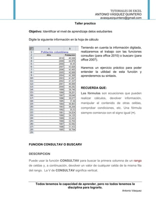 TUTORIALES DE EXCEL
                                                  ANTONIO VÁSQUEZ QUINTERO
                           ...