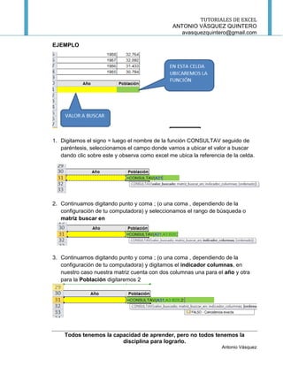 TUTORIALES DE EXCEL
                                                ANTONIO VÁSQUEZ QUINTERO
                             ...