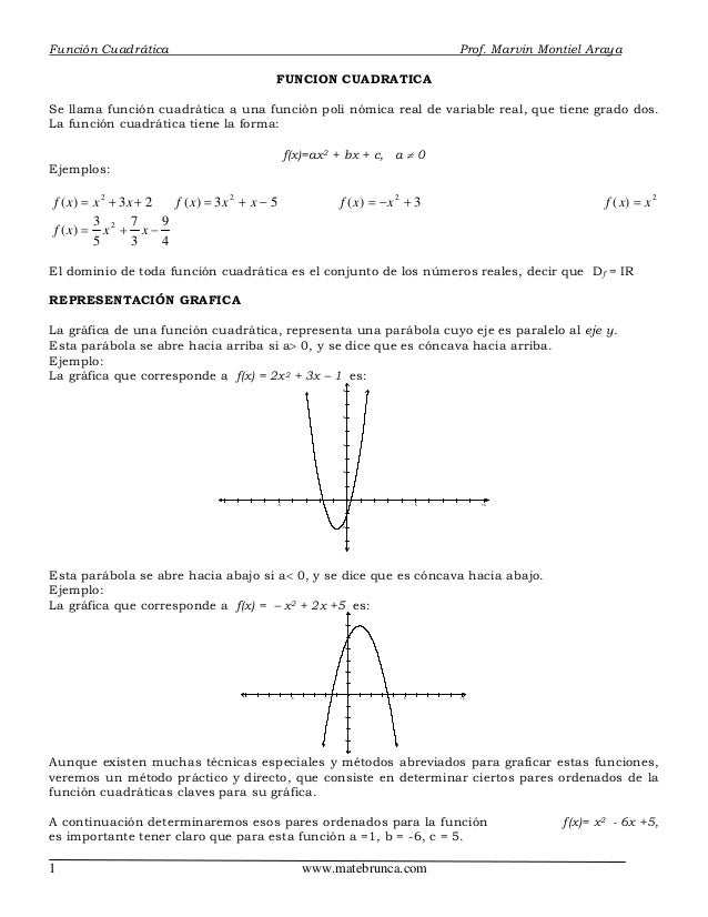 Funcion Cuadratic A Funcion Cuadratic A
