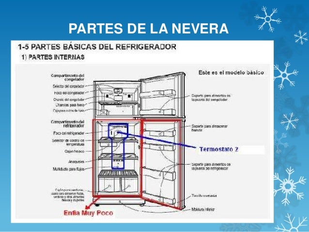 Partes de un refrigerador por dentro