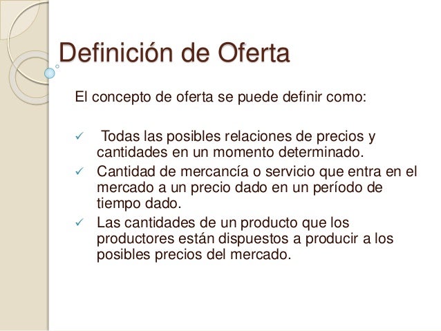 Función de oferta