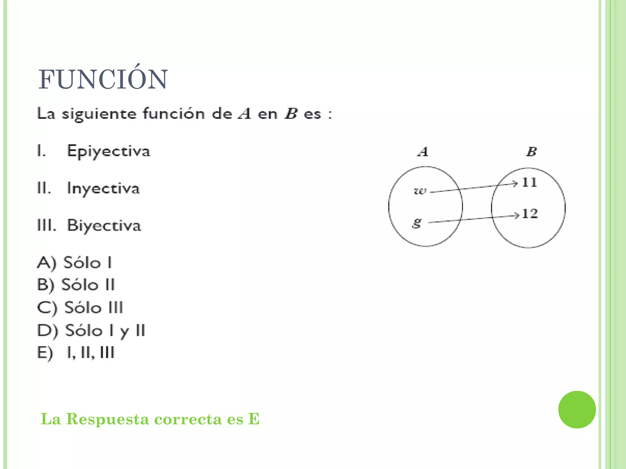 FUNCIÓN
La Respuesta correcta es E
 