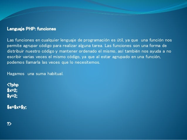 Funciones En Php Funcin En Php Uso De Funciones En