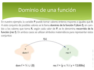 Dominio de una función 
 